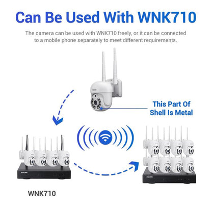 ESCAM WNK710 3MP HD Motion Detection WiFi Intelligent Dual-light Source Camera, EU Plug(White) - Wireless Camera by ESCAM | Online Shopping UK | buy2fix