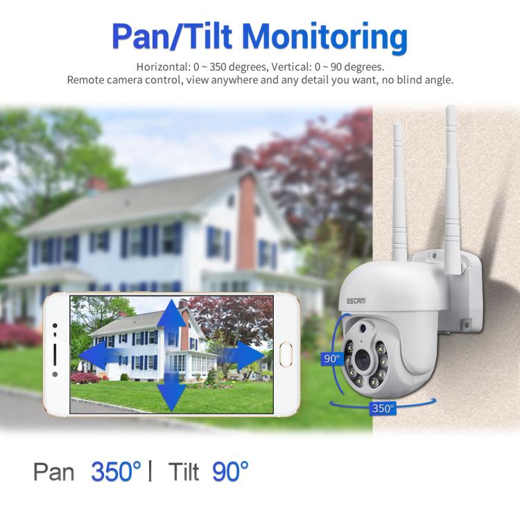 ESCAM WNK710 3MP HD Motion Detection WiFi Intelligent Dual-light Source Camera, US Plug(White) - Wireless Camera by ESCAM | Online Shopping UK | buy2fix