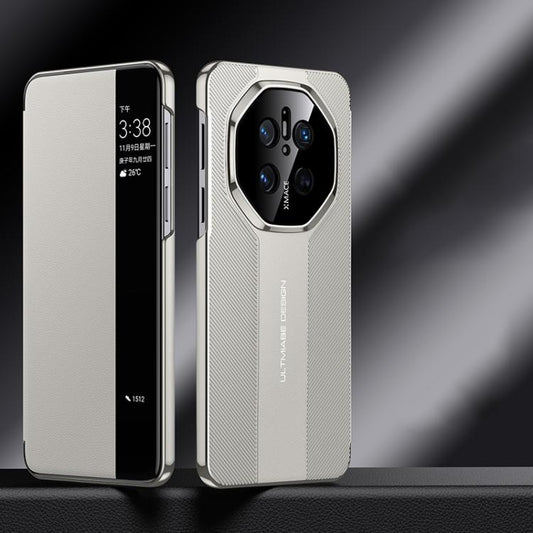 For Huawei Mate 70 Smart View Window Imitation Ultimate Design Phone Case(White) - Huawei Cases by buy2fix | Online Shopping UK | buy2fix