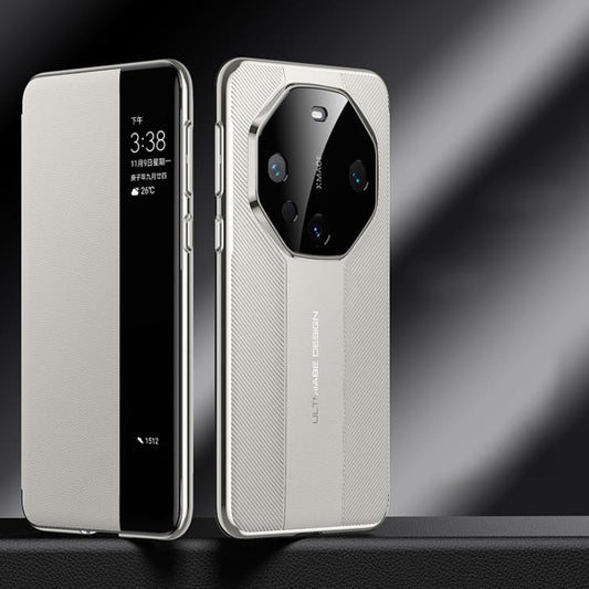 For Huawei Mate 60 Smart View Window Imitation Ultimate Design Phone Case(White) - Huawei Cases by buy2fix | Online Shopping UK | buy2fix