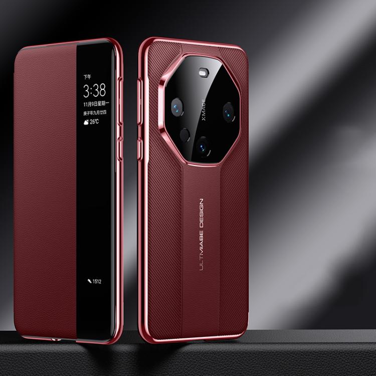 For Huawei Mate 60 Smart View Window Imitation Ultimate Design Phone Case(Red) - Huawei Cases by buy2fix | Online Shopping UK | buy2fix