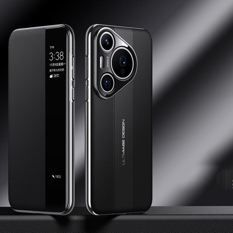 For Huawei Pura 70 Pro Smart View Window Imitation Ultimate Design Phone Case(Black) - Huawei Cases by buy2fix | Online Shopping UK | buy2fix