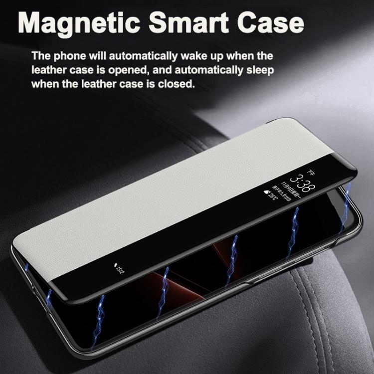 For Huawei Pura 70 Ultra Smart View Window Imitation Ultimate Design Phone Case(Gold) - Huawei Cases by buy2fix | Online Shopping UK | buy2fix
