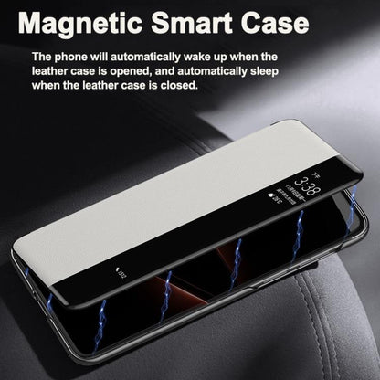 For Huawei Pura 70 Ultra Smart View Window Imitation Ultimate Design Phone Case(Gold) - Huawei Cases by buy2fix | Online Shopping UK | buy2fix