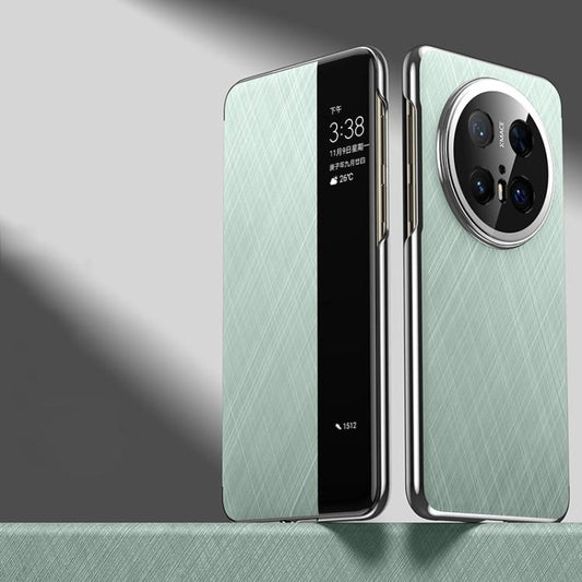 For Huawei Mate 70 Pro / 70 Pro+ Smart View Window Plain Leather Paint PC Phone Case(Cyan-blue) - Huawei Cases by buy2fix | Online Shopping UK | buy2fix