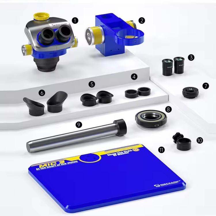 Mechanic Mic3 7X-50X CTV 0.45X Trinocular Stereo Microscope - Microscope Magnifier Series by MECHANIC | Online Shopping UK | buy2fix