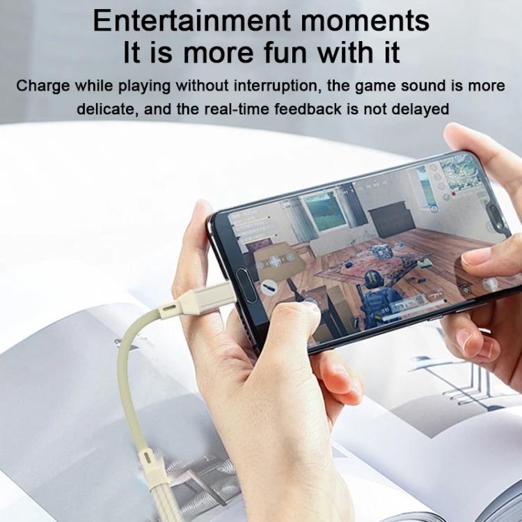 09U-JT Type-C to 3.5mm Earphone Audio Adapter(Apricot) - Audio Adapter by buy2fix | Online Shopping UK | buy2fix