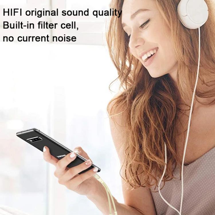 60W 2 in 1 Type-C to Type-C and 3.5mm Audio Adapter(Apricot) - Audio Adapter by buy2fix | Online Shopping UK | buy2fix