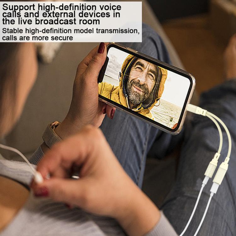 60W 2 in 1 Type-C to Dual Type-C Audio Adapter(Apricot) - Audio Adapter by buy2fix | Online Shopping UK | buy2fix