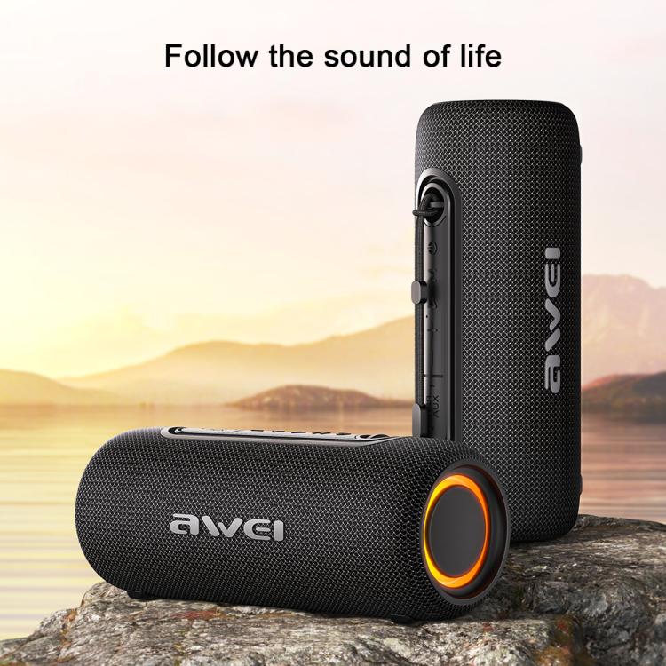 awei KA8 7W Portable Bluetooth Speaker with RGB Light(Black) - Desktop Speaker by awei | Online Shopping UK | buy2fix