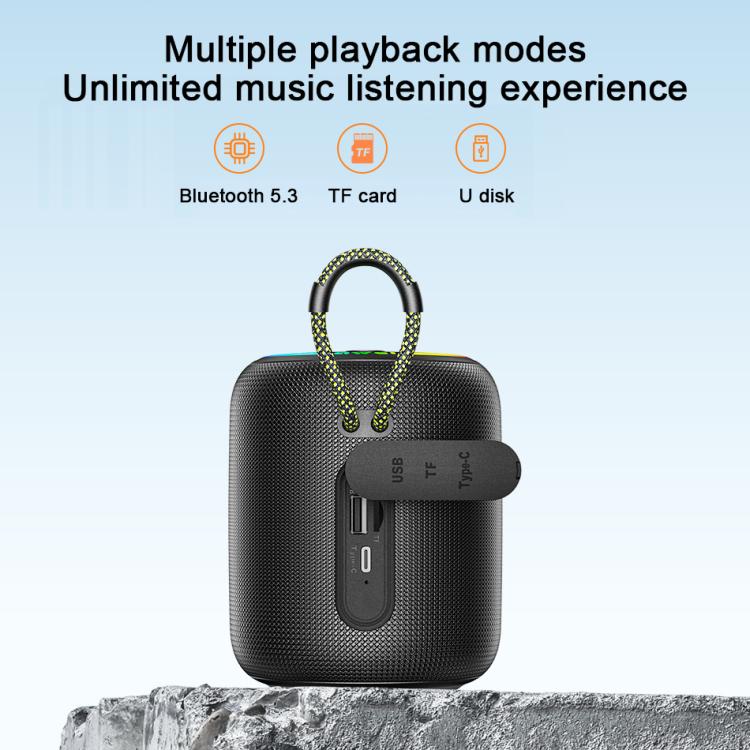 awei KA13 8W Portable TWS Bluetooth Speaker with RGB Light(Black) - Desktop Speaker by awei | Online Shopping UK | buy2fix