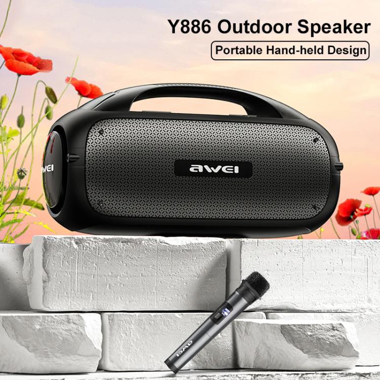 awei Y886 Portable TWS Bluetooth Speaker with Microphone(Black) - Desktop Speaker by awei | Online Shopping UK | buy2fix