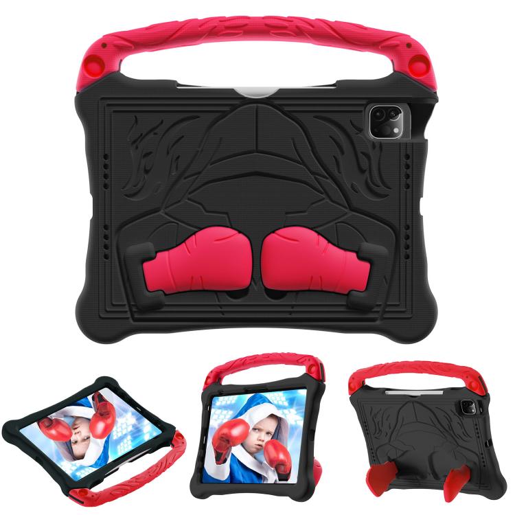 For iPad Pro 11 2022 / 2021 / 2020 Boxing Series Kickstand EVA Shockproof Tablet Case with Shoulder Strap(Black Red) - iPad Pro 11 (2022/2021) Cases by buy2fix | Online Shopping UK | buy2fix