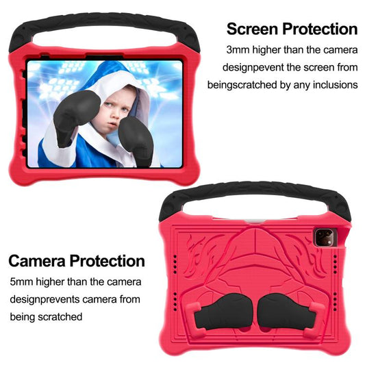 For iPad Air 2022 / 2020 10.9 Boxing Series Kickstand EVA Shockproof Tablet Case with Shoulder Strap(Red Black) - iPad Air (2022) / (2020) 10.9 Cases by buy2fix | Online Shopping UK | buy2fix