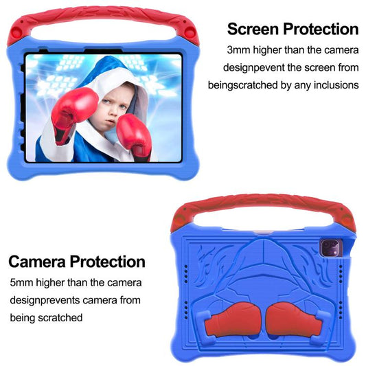 For iPad Air 2022 / 2020 10.9 Boxing Series Kickstand EVA Shockproof Tablet Case with Shoulder Strap(Blue Red) - iPad Air (2022) / (2020) 10.9 Cases by buy2fix | Online Shopping UK | buy2fix