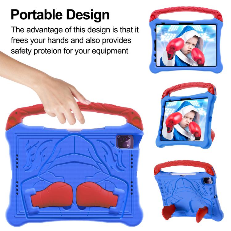 For iPad Air 11 2024 /  2025 Boxing Series Kickstand EVA Shockproof Tablet Case with Shoulder Strap(Blue Red) - iPad Air 11 2025 / 2024 Cases by buy2fix | Online Shopping UK | buy2fix