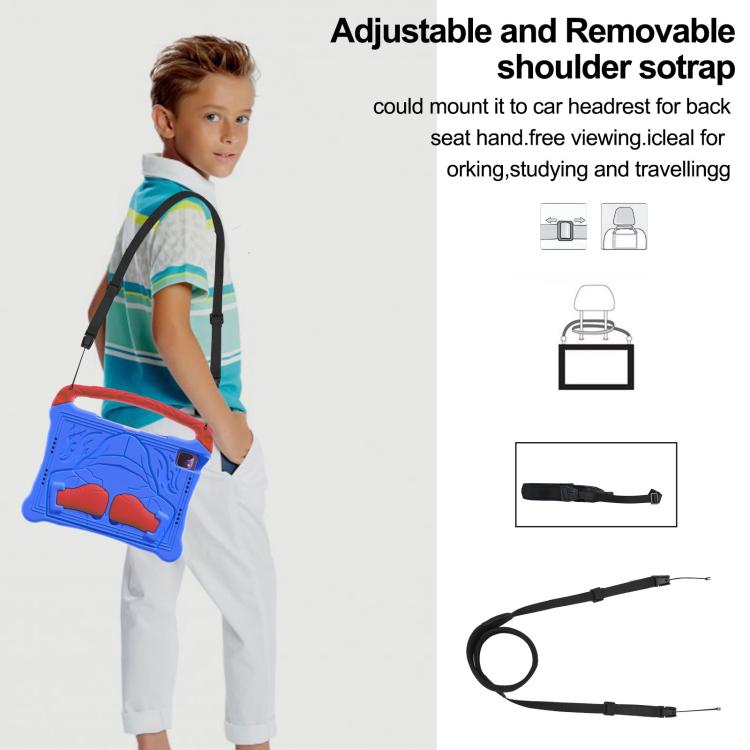 For iPad Air 11 2024 /  2025 Boxing Series Kickstand EVA Shockproof Tablet Case with Shoulder Strap(Blue Red) - iPad Air 11 2025 / 2024 Cases by buy2fix | Online Shopping UK | buy2fix