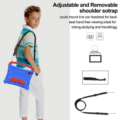 For iPad Air 11 2024 /  2025 Boxing Series Kickstand EVA Shockproof Tablet Case with Shoulder Strap(Blue Red) - iPad Air 11 2025 / 2024 Cases by buy2fix | Online Shopping UK | buy2fix