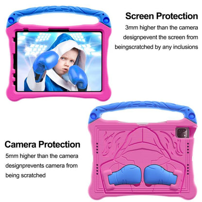 For iPad Air 11 2024 /  2025 Boxing Series Kickstand EVA Shockproof Tablet Case with Shoulder Strap(Rose Red Blue) - iPad Air 11 2025 / 2024 Cases by buy2fix | Online Shopping UK | buy2fix