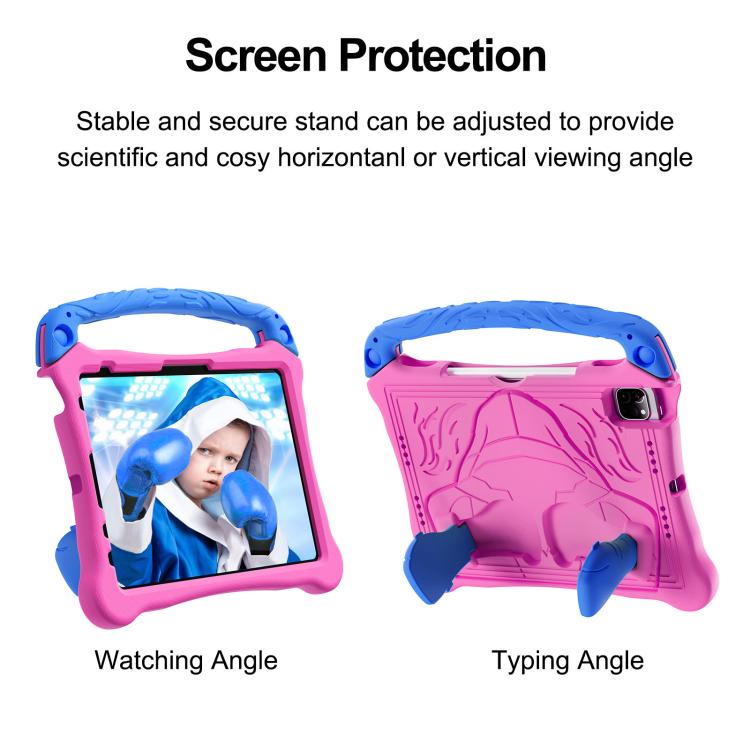 For iPad Air 11 2024 /  2025 Boxing Series Kickstand EVA Shockproof Tablet Case with Shoulder Strap(Rose Red Blue) - iPad Air 11 2025 / 2024 Cases by buy2fix | Online Shopping UK | buy2fix