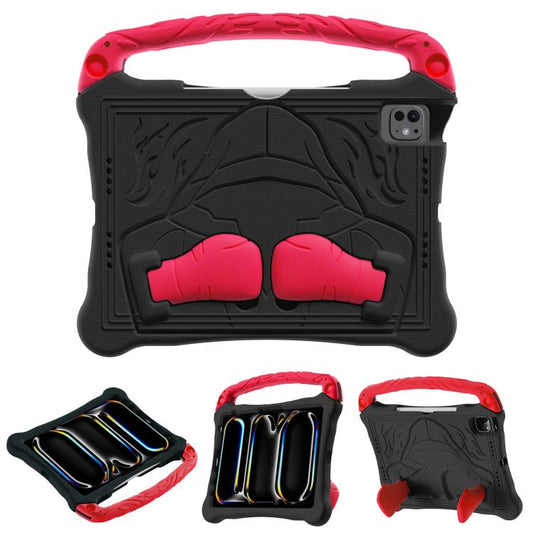 For iPad Pro 11 2024 Boxing Series Kickstand EVA Shockproof Tablet Case with Shoulder Strap(Black Red) - iPad Pro 11 2024 Cases by buy2fix | Online Shopping UK | buy2fix