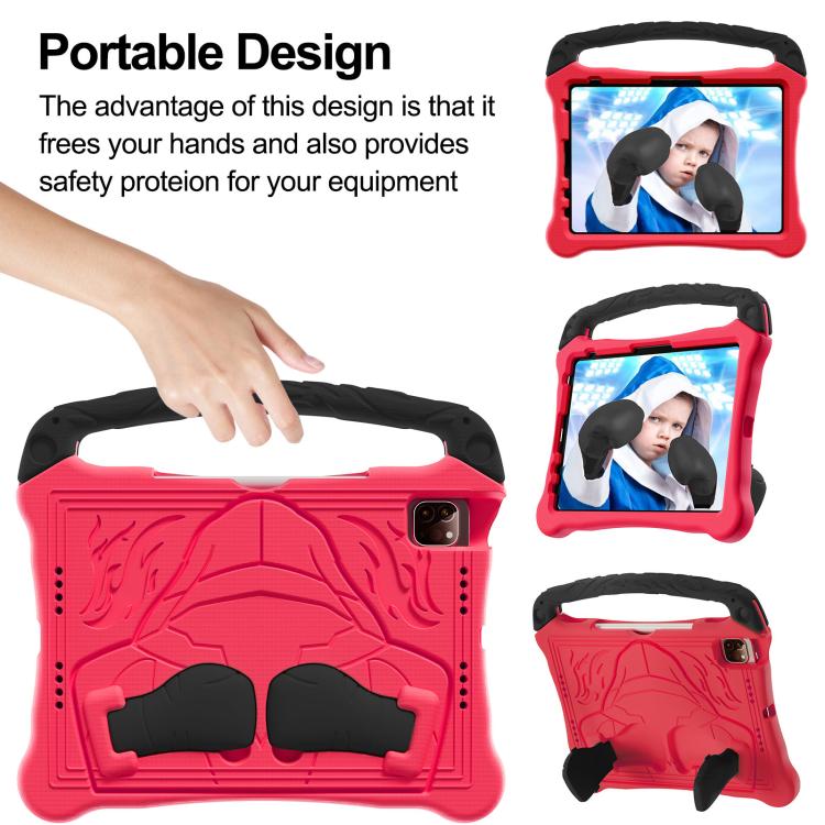 For iPad Pro 11 2024 Boxing Series Kickstand EVA Shockproof Tablet Case with Shoulder Strap(Red Black) - iPad Pro 11 2024 Cases by buy2fix | Online Shopping UK | buy2fix