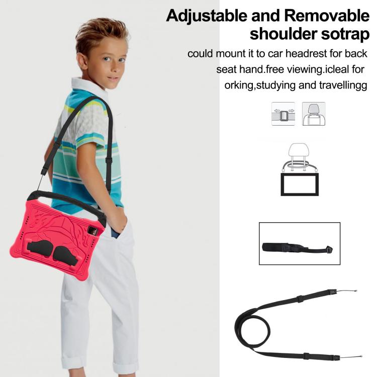 For iPad Pro 11 2024 Boxing Series Kickstand EVA Shockproof Tablet Case with Shoulder Strap(Red Black) - iPad Pro 11 2024 Cases by buy2fix | Online Shopping UK | buy2fix