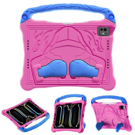 For iPad Pro 11 2024 Boxing Series Kickstand EVA Shockproof Tablet Case with Shoulder Strap(Rose Red Blue) - iPad Pro 11 2024 Cases by buy2fix | Online Shopping UK | buy2fix