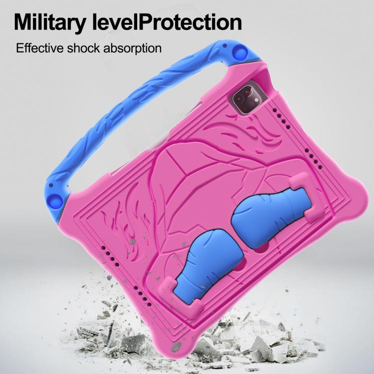 For iPad Pro 11 2024 Boxing Series Kickstand EVA Shockproof Tablet Case with Shoulder Strap(Rose Red Blue) - iPad Pro 11 2024 Cases by buy2fix | Online Shopping UK | buy2fix