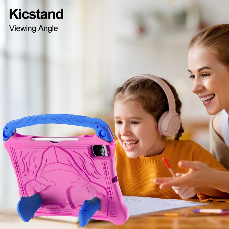 For iPad Pro 11 2024 Boxing Series Kickstand EVA Shockproof Tablet Case with Shoulder Strap(Rose Red Blue) - iPad Pro 11 2024 Cases by buy2fix | Online Shopping UK | buy2fix