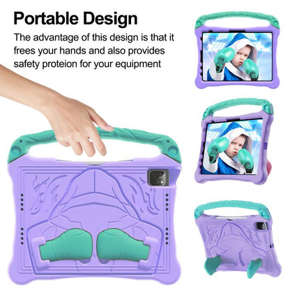 For iPad Pro 11 2024 Boxing Series Kickstand EVA Shockproof Tablet Case with Shoulder Strap(Purple Mint) - iPad Pro 11 2024 Cases by buy2fix | Online Shopping UK | buy2fix