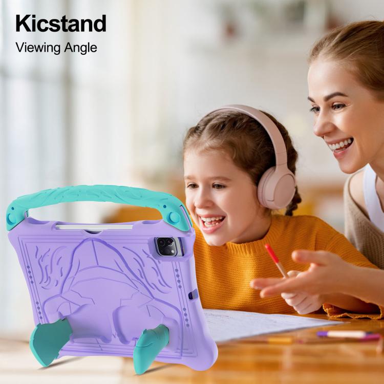 For iPad Pro 11 2024 Boxing Series Kickstand EVA Shockproof Tablet Case with Shoulder Strap(Purple Mint) - iPad Pro 11 2024 Cases by buy2fix | Online Shopping UK | buy2fix