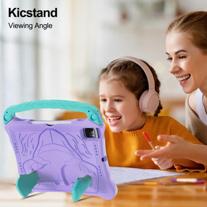 For iPad Pro 11 2024 Boxing Series Kickstand EVA Shockproof Tablet Case with Shoulder Strap(Purple Mint) - iPad Pro 11 2024 Cases by buy2fix | Online Shopping UK | buy2fix