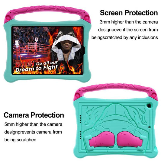 For iPad 10.5 2017 / Air 3 2019 Boxing Series Kickstand EVA Shockproof Tablet Case with Shoulder Strap(Mint Rose Red) - iPad Air (2019) Cases by buy2fix | Online Shopping UK | buy2fix