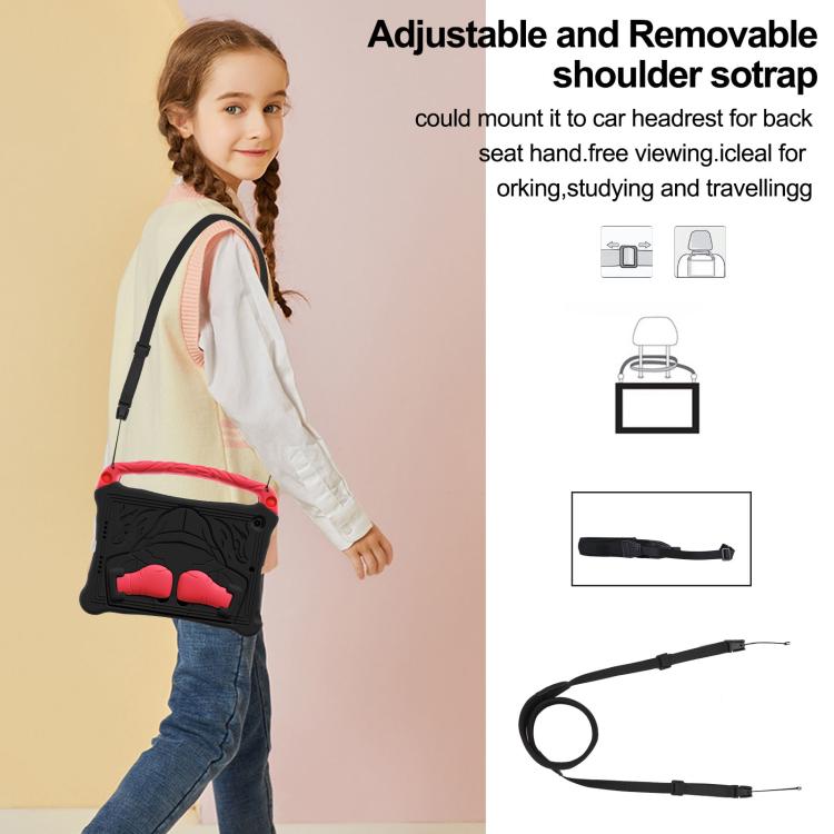 For iPad 10.5 2017 / Air 3 2019 Boxing Series Kickstand EVA Shockproof Tablet Case with Shoulder Strap(Black Red) - iPad Air (2019) Cases by buy2fix | Online Shopping UK | buy2fix