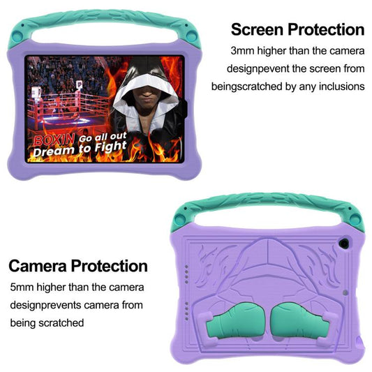 For iPad 10.5 2017 / Air 3 2019 Boxing Series Kickstand EVA Shockproof Tablet Case with Shoulder Strap(Purple Mint) - iPad Air (2019) Cases by buy2fix | Online Shopping UK | buy2fix