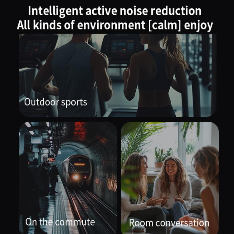 Dmooster D19 Pro ANC and EDC Noise Reduction Bluetooth Headphones(Grey) - Headset & Headphone by D MOOSTER | Online Shopping UK | buy2fix