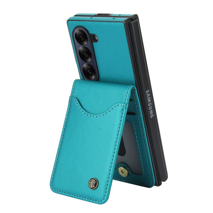 For Samsung Galaxy Z Fold5 AwQuer RFID Vertical Flip Card Bag Holder Leather Phone Case(Green) - Galaxy Z Fold5 Cases by Awquer | Online Shopping UK | buy2fix