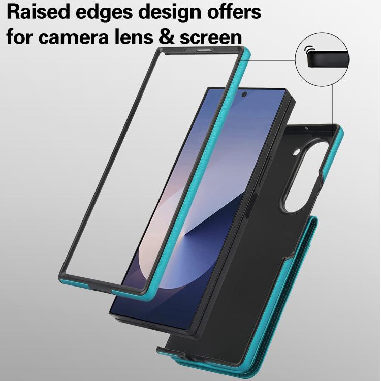 For Samsung Galaxy Z Fold5 AwQuer RFID Vertical Flip Card Bag Holder Leather Phone Case(Green) - Galaxy Z Fold5 Cases by Awquer | Online Shopping UK | buy2fix