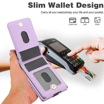 For Samsung Galaxy Z Fold5 AwQuer RFID Vertical Flip Card Bag Holder Leather Phone Case(Light Purple) - Galaxy Z Fold5 Cases by Awquer | Online Shopping UK | buy2fix