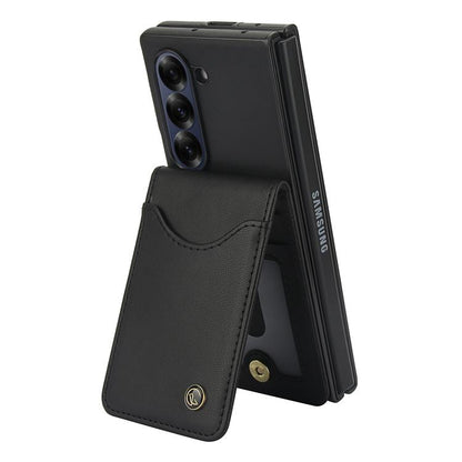 For Samsung Galaxy Z Fold6 AwQuer RFID Vertical Flip Card Bag Holder Leather Phone Case(Black) - Galaxy Z Fold6 5G Cases by Awquer | Online Shopping UK | buy2fix