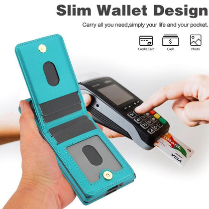 For Samsung Galaxy Z Fold6 AwQuer RFID Vertical Flip Card Bag Holder Leather Phone Case(Green) - Galaxy Z Fold6 5G Cases by Awquer | Online Shopping UK | buy2fix