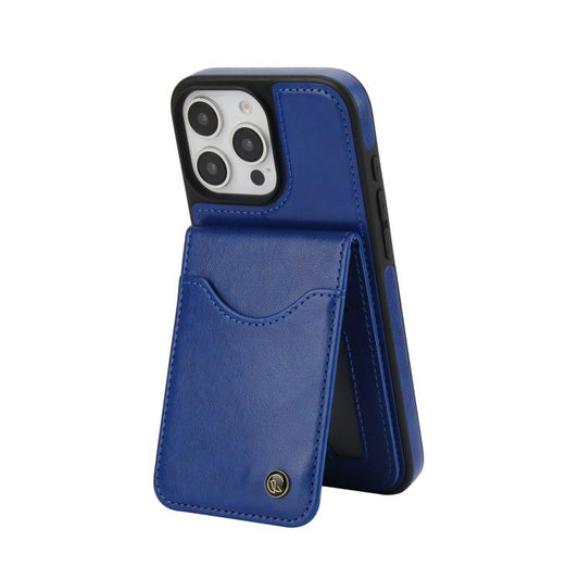 For iPhone 16 Pro Max AwQuer Vertical Flip Card Bag Holder Leather Phone Case(Blue) by Awquer