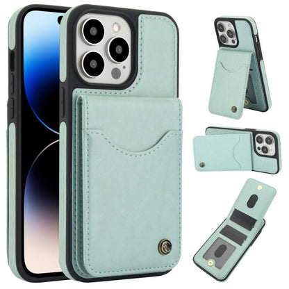 For iPhone 14 Pro AwQuer Vertical Flip Card Bag Holder Leather Phone Case(Green) - iPhone 14 Pro Cases by Awquer | Online Shopping UK | buy2fix