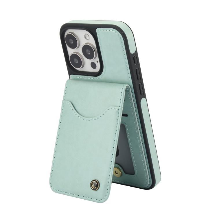 For iPhone 14 Pro AwQuer Vertical Flip Card Bag Holder Leather Phone Case(Green) - iPhone 14 Pro Cases by Awquer | Online Shopping UK | buy2fix