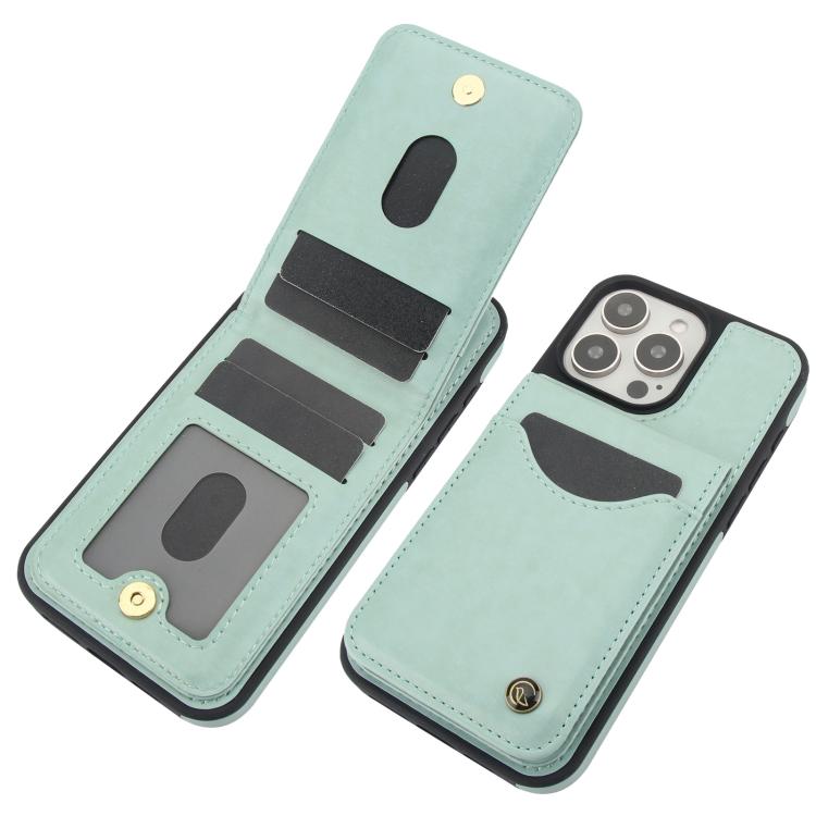 For iPhone 14 Pro AwQuer Vertical Flip Card Bag Holder Leather Phone Case(Green) - iPhone 14 Pro Cases by Awquer | Online Shopping UK | buy2fix