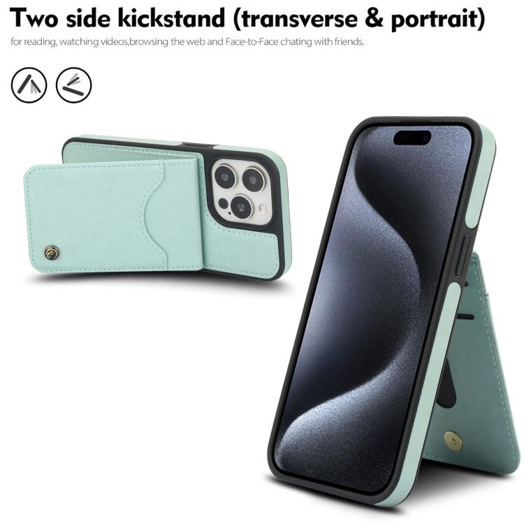 For iPhone 14 Pro AwQuer Vertical Flip Card Bag Holder Leather Phone Case(Green) - iPhone 14 Pro Cases by Awquer | Online Shopping UK | buy2fix