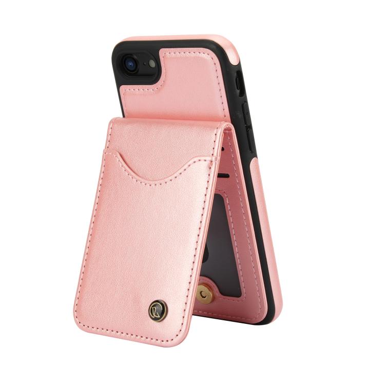 For iPhone 7 / 8 / SE 2022 AwQuer Vertical Flip Card Bag Holder Leather Phone Case(Rose Gold) - iPhone SE 2022 / 2020 / 8 / 7 Cases by Awquer | Online Shopping UK | buy2fix