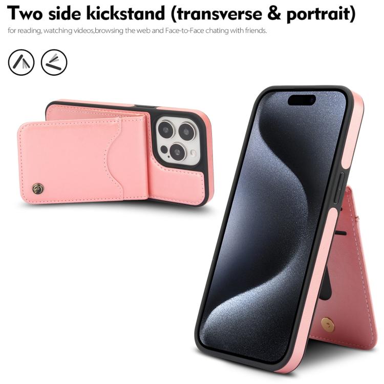 For iPhone 13 Pro AwQuer Vertical Flip Card Bag Holder Leather Phone Case(Rose Gold) - iPhone 13 Pro Cases by Awquer | Online Shopping UK | buy2fix