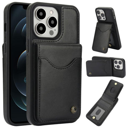 For iPhone 12 Pro Max AwQuer Vertical Flip Card Bag Holder Leather Phone Case(Black) - iPhone 12 Pro Max Cases by Awquer | Online Shopping UK | buy2fix